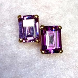 Faux amethyst earrings